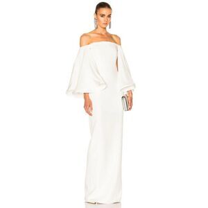 Houghton NYC By Katherine Polk Gamila Silk Wedding Dress Off Shoulder NWT Size 4